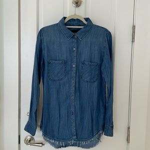 Rails denim/chambray shirt; size small